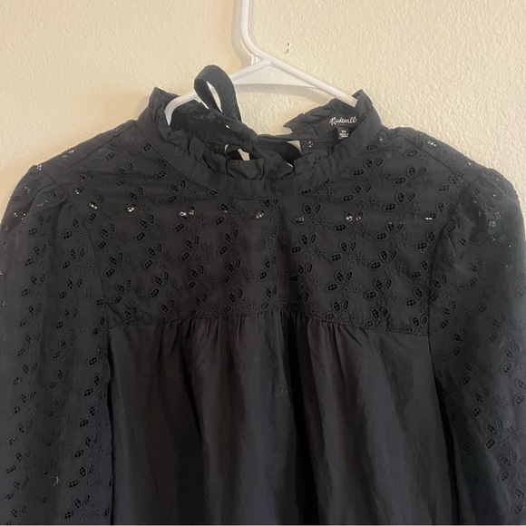 Madewell Pieced Eyelet Mockneck Ruffle Top - Picture 6 of 10